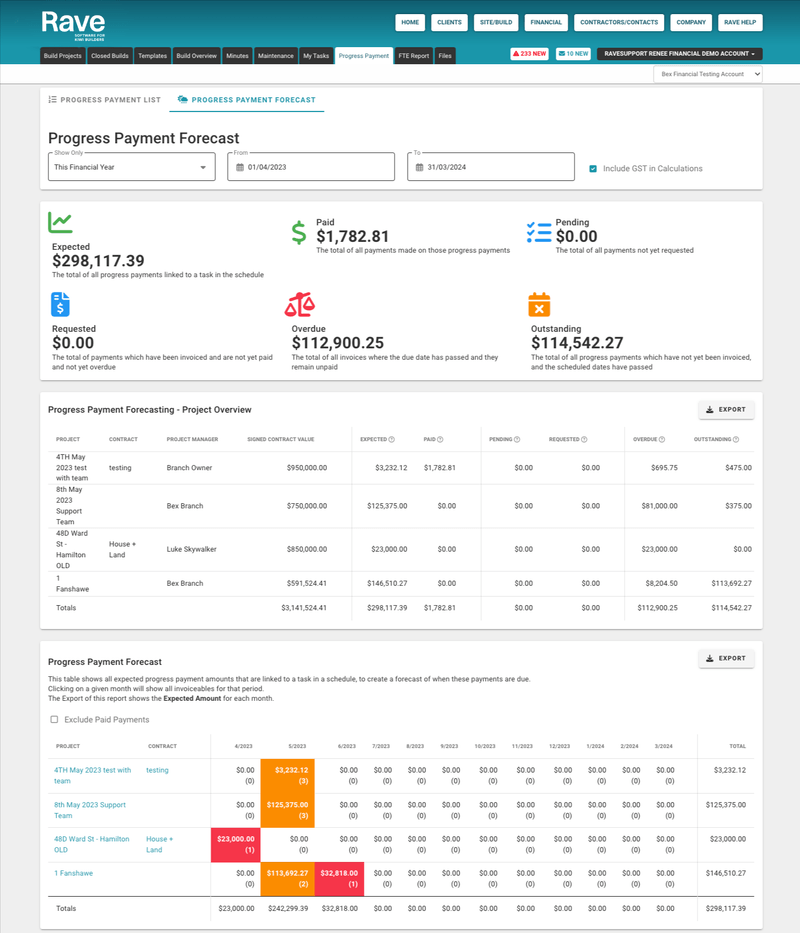 screenshot of Rave Build